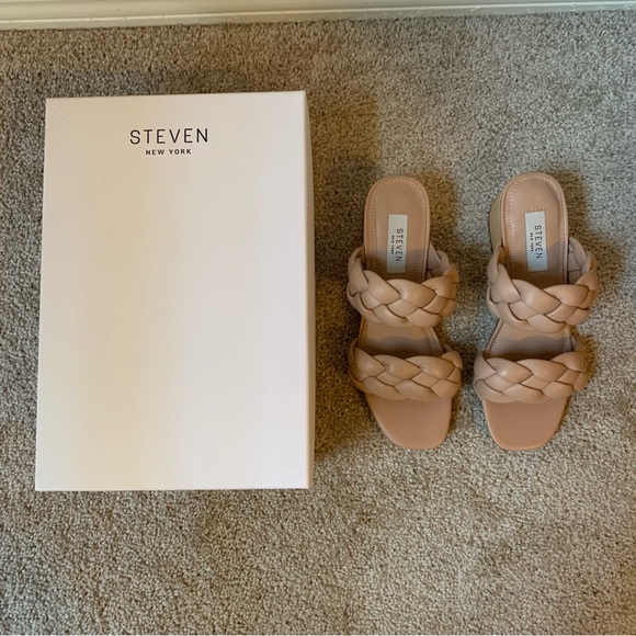 Steve Madden BELIZA NUDE LEATHER braided heels - Picture 2 of 7